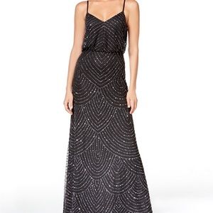 Adrianna Papell Art Deco Blouson Beaded Gown | 8P